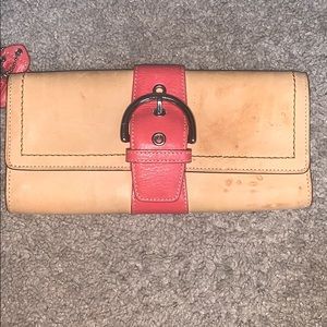 Pink and tan wallet